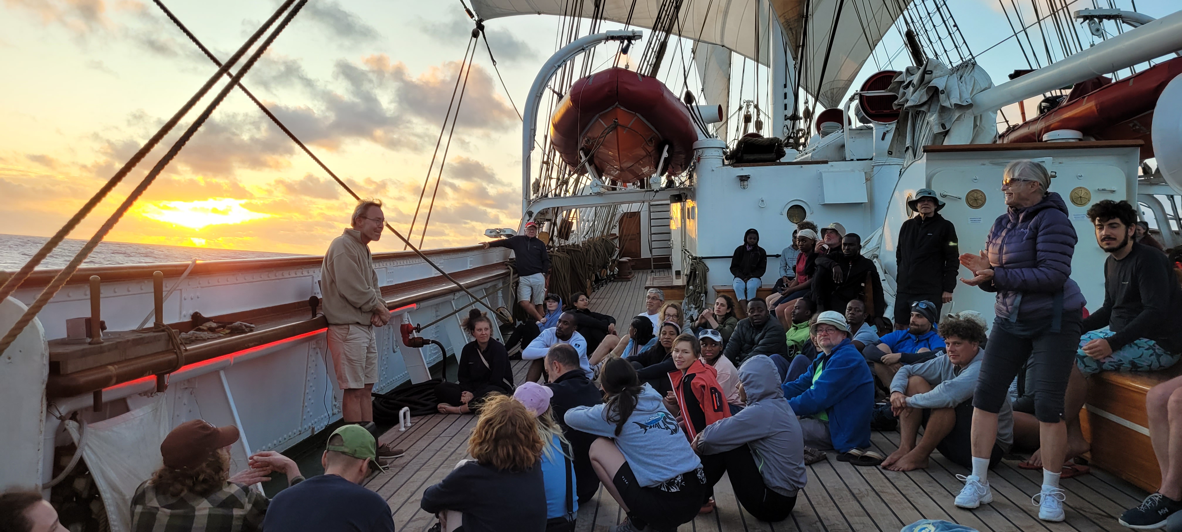 Lessons on board the Statsraad Lehmkuhl. Photo by Charles Lucas Makio