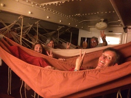 Sleeping in hammocks